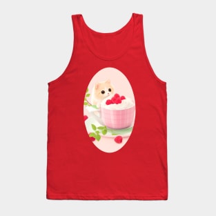 Cat Eating Raspberry mousse Tank Top